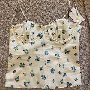 WeWoreWhat White Floral Underwire Corset